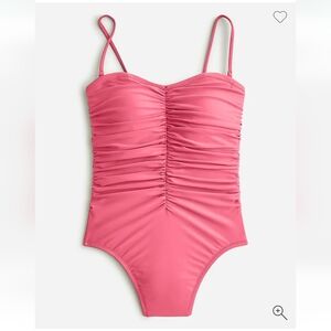 J. Crew Pink Ruched One-Piece Swimsuit